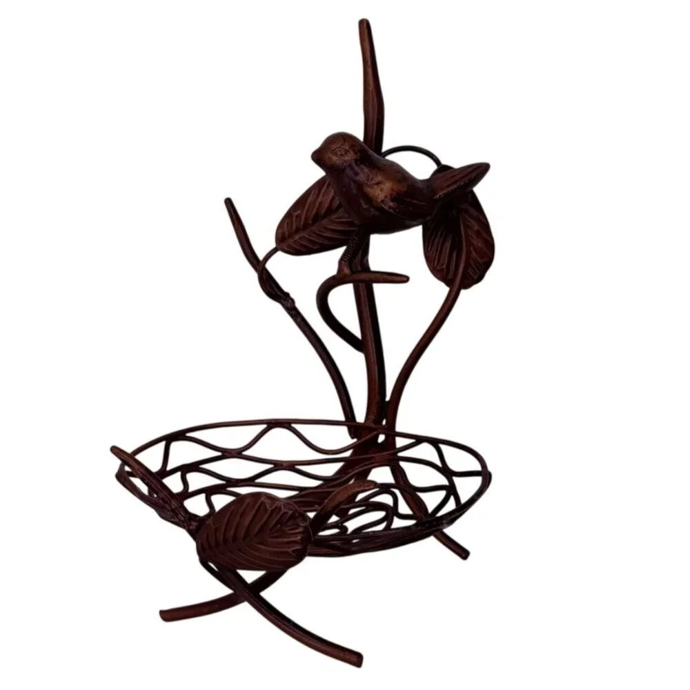 Bird Branch Nest Copper‎ Candle Holder French Country Centerpiece